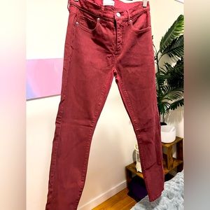 Loft Burgundy Skinny Jeans